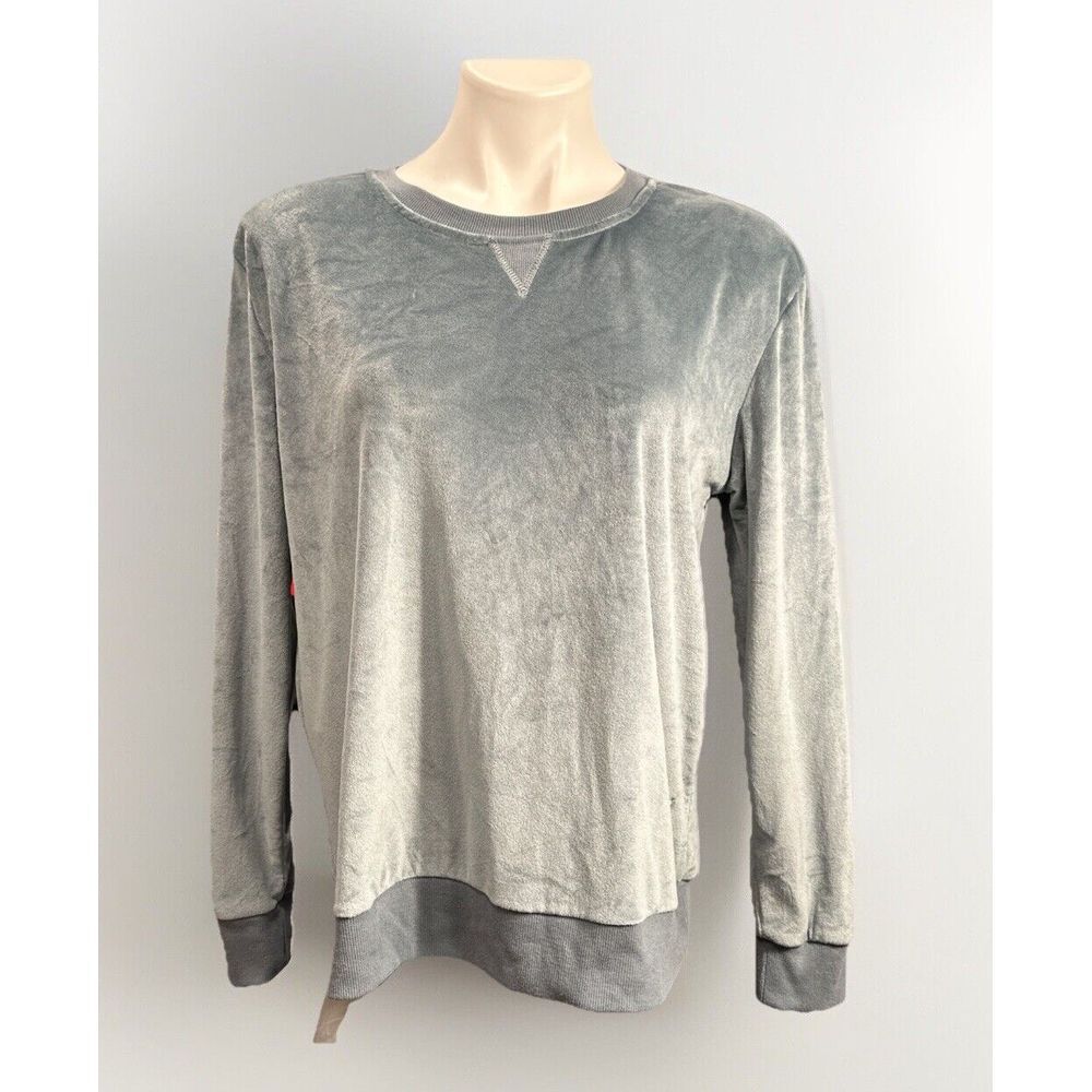 Born‎ Velour  Velvet Top Medium Teal Green Long Sleeve